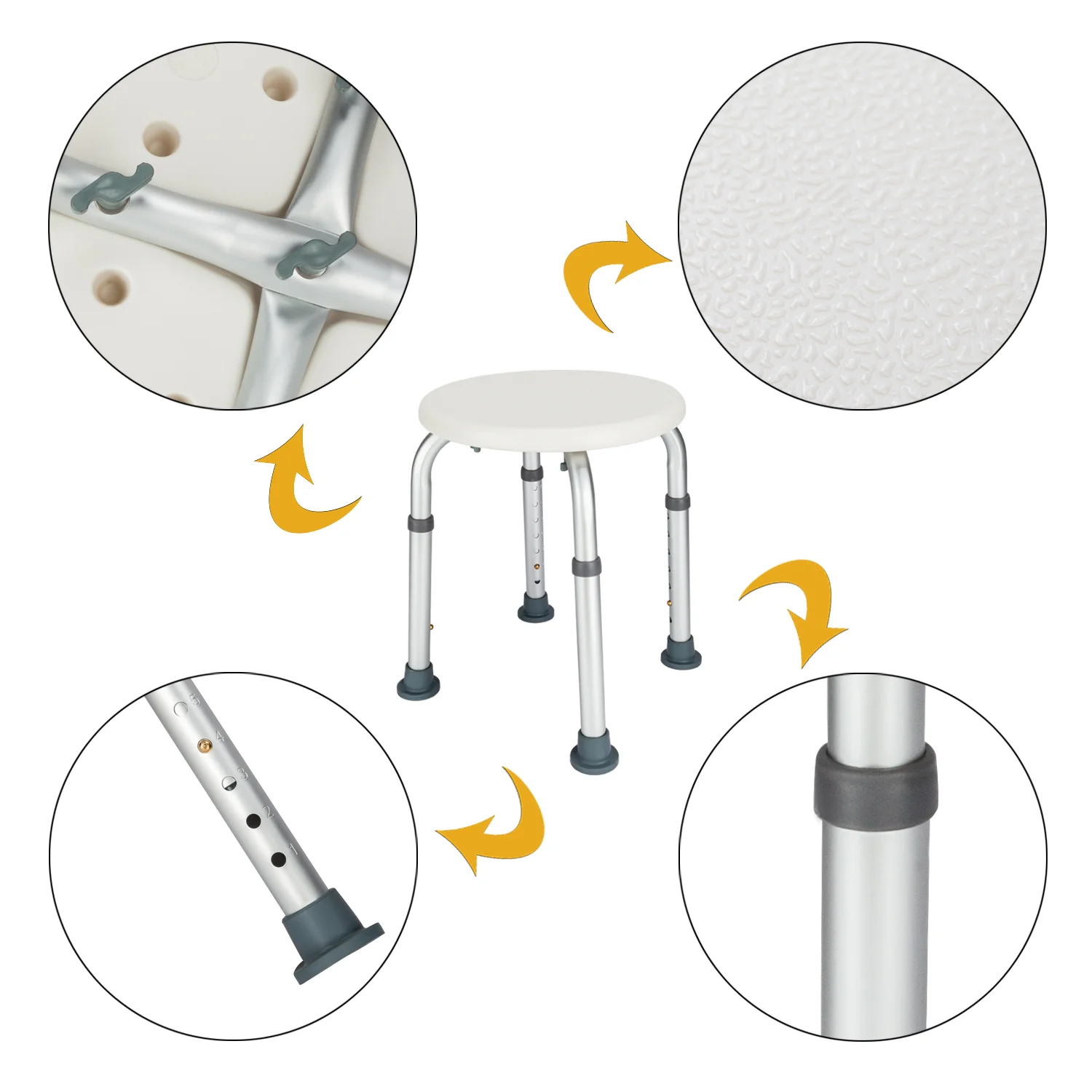 1.35mm Round Stool Bath Chair