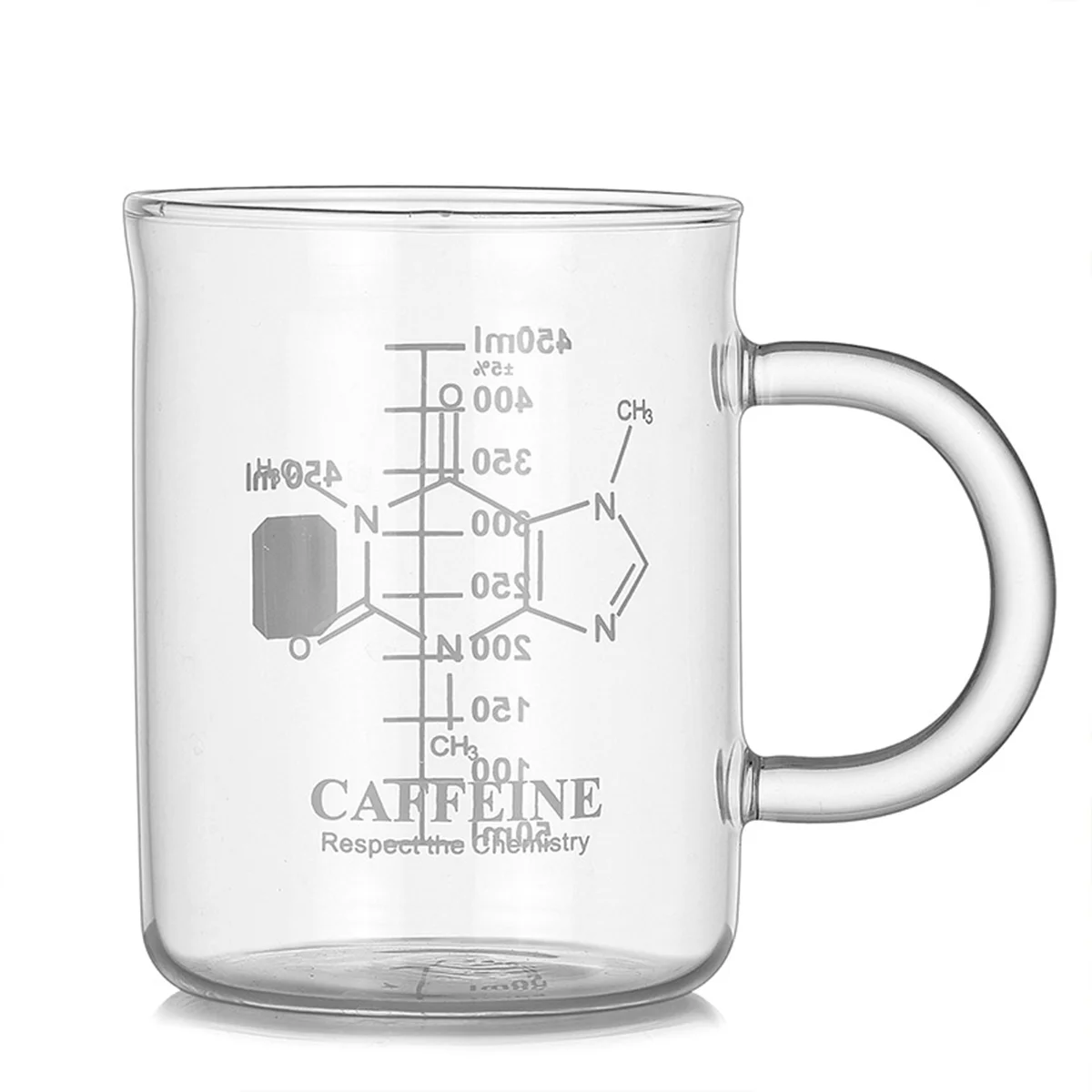 1 Pcs Transparent Tape with High Borosilicate Glass Cup, Coffee Cup, Coffee Sharing Cup with Scale Identification