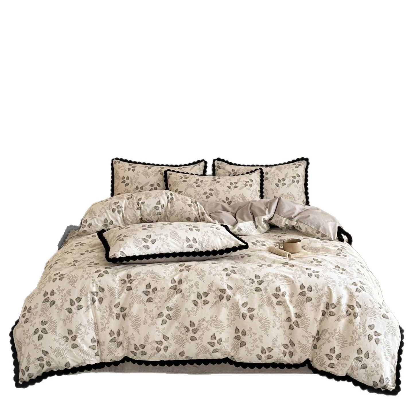 100 Cotton Duvet Cover Set with Bed Sheet and Fitted Sheet