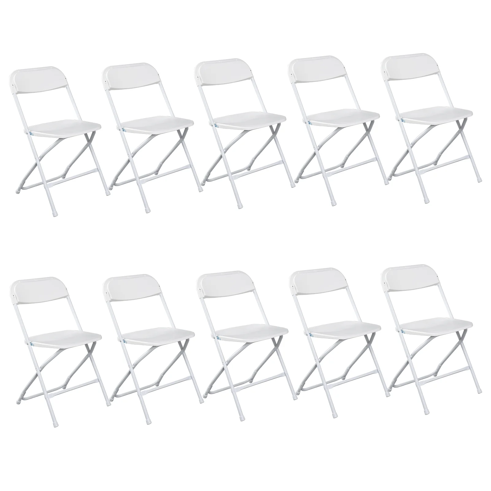 10pcs Injection Molded Classic White Courtyard Plastic Folding Chair