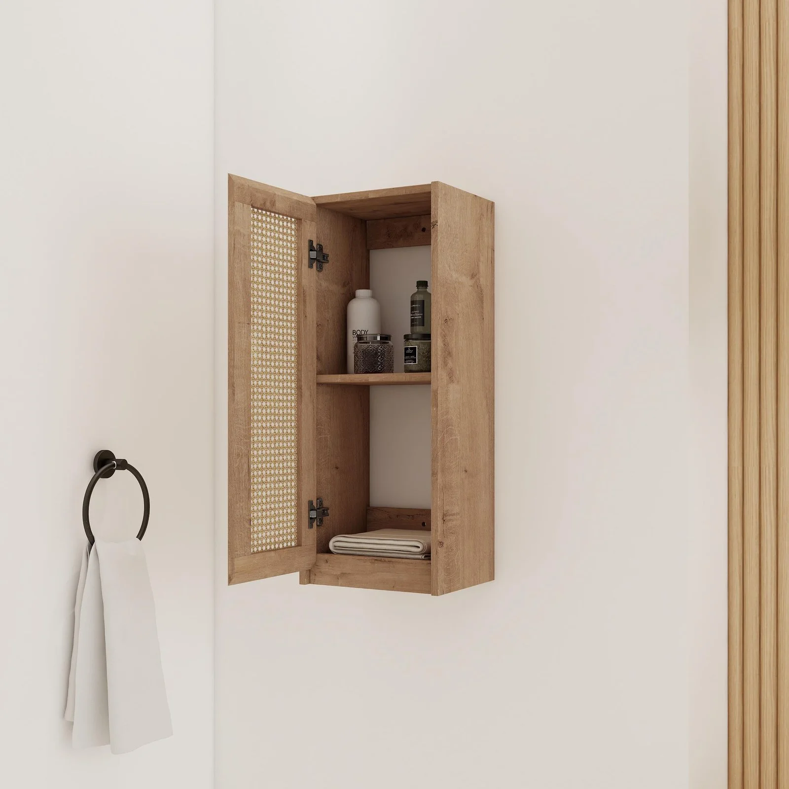 12 Bathroom Side Cabinet Soft Close Doors Float Mounting Design Kd- Packing