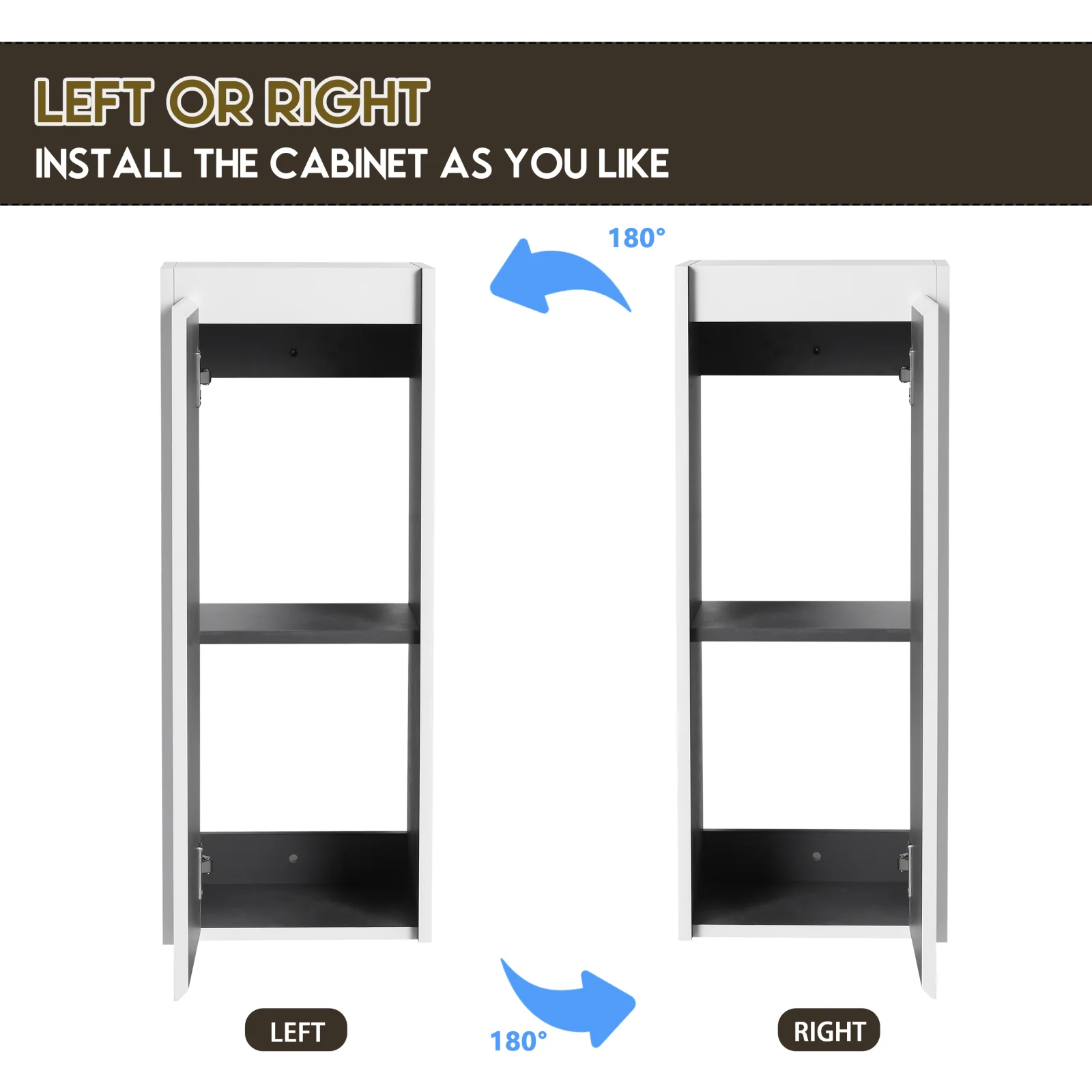 12 Bathroom Side Cabinet Soft Close Doors Float Mounting Design Kd- Packing