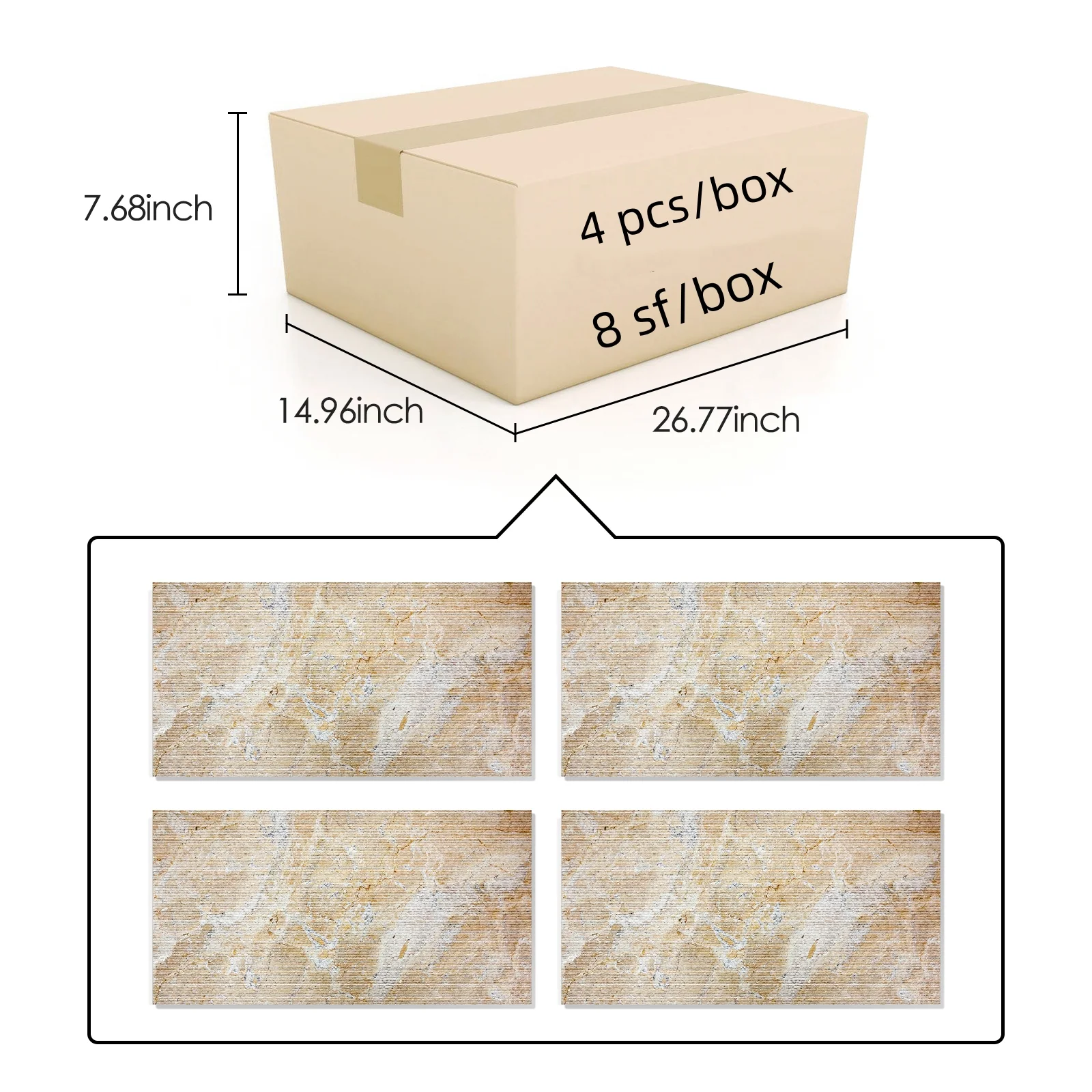 12x24 Inch Gold Yellow Beige Natural Marble, for Wall, Fs Textured Finished, 3d Fluted Marble, Natural Stone