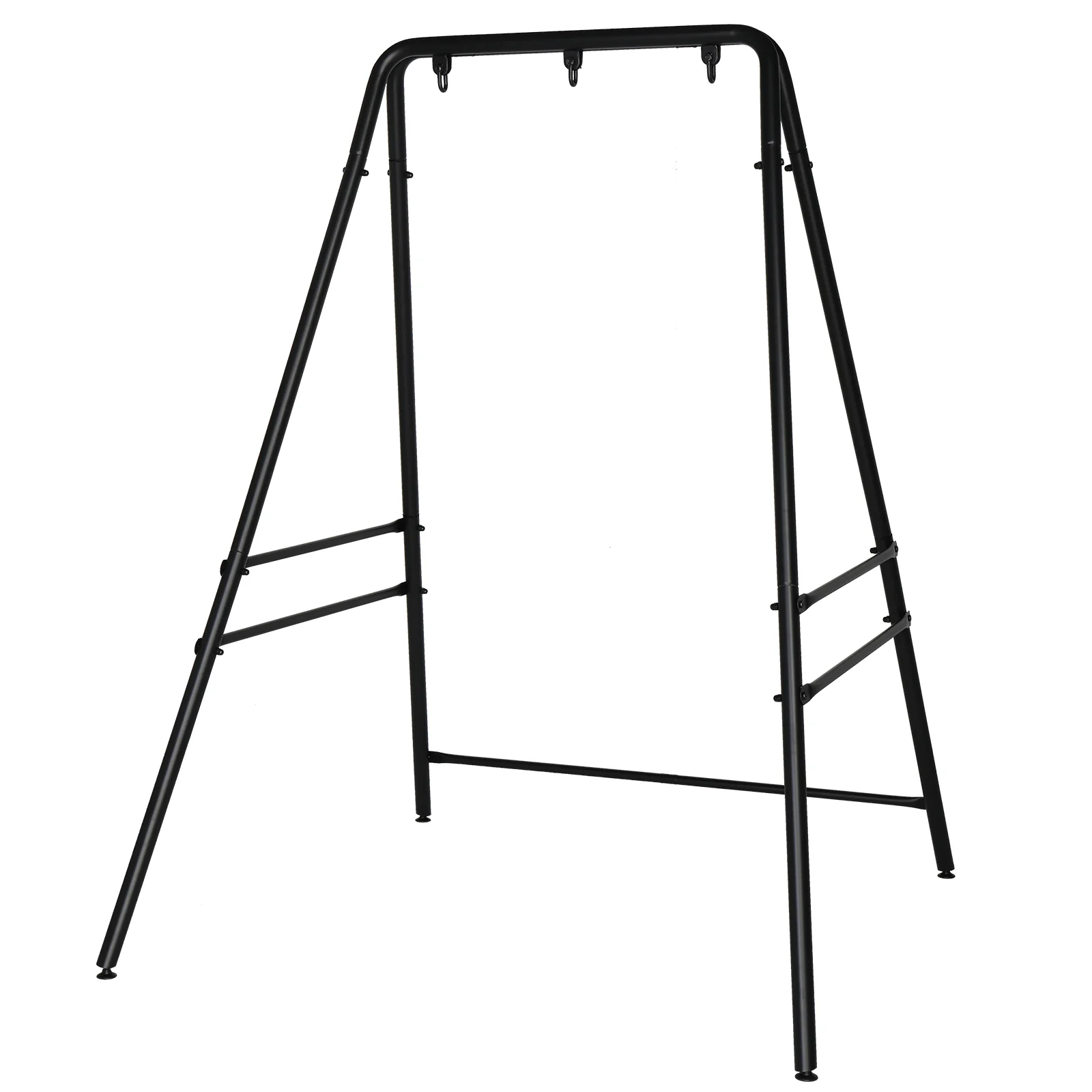 Four‑Legged Black Iron Hammock Chair Stand – 133x137x180cm Portable Frame