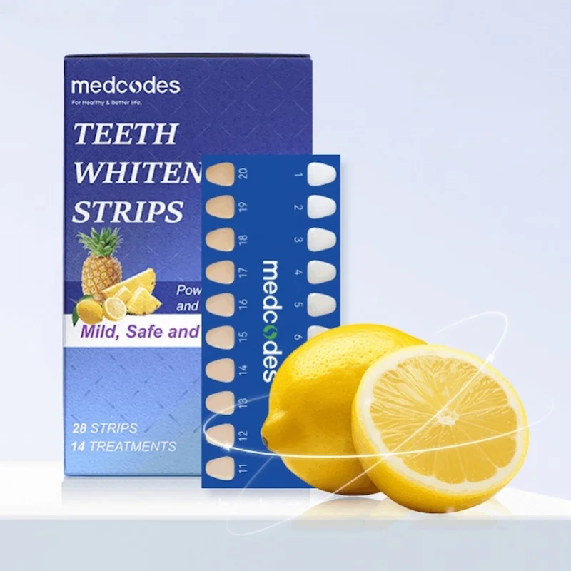 Pineapple enzyme teeth whitening strips, 14 pairs for daily dental care brightening