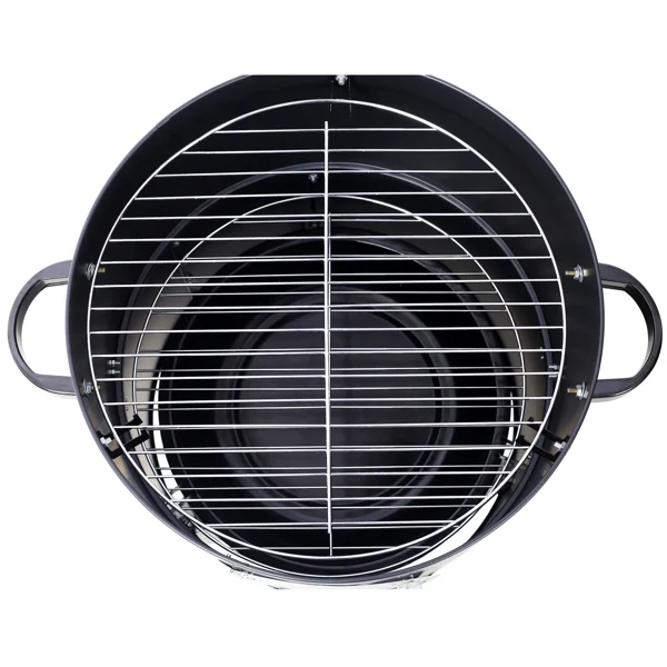 17 Inch Steel Charcoal Smoker, Heavy Duty Round Grill for Outdoor Cooking, Black