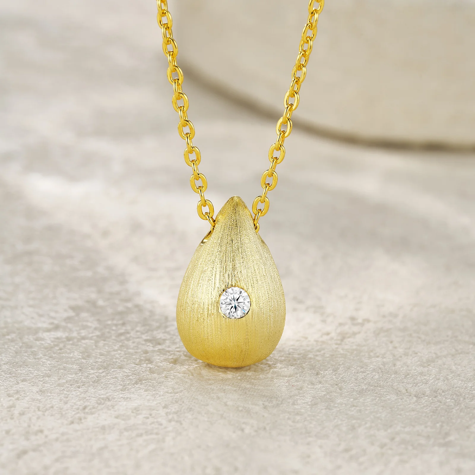Moissanite diamond pendant necklace set, 0.1 carat, 5g, 40cm S925 silver