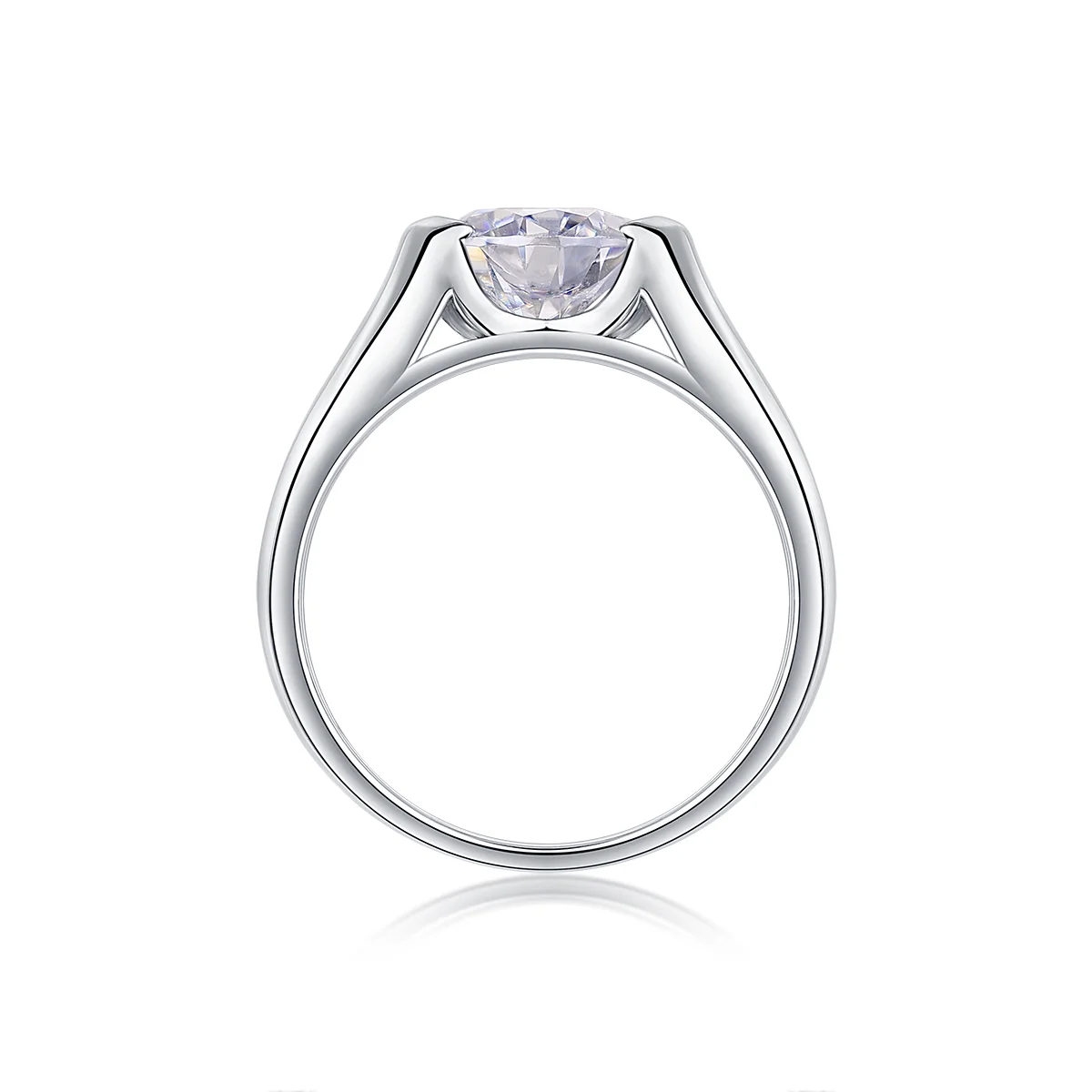 2‑carat Moissanite Silver Wedding Ring – 925 Silver Luxury Diamond‑Style Ring