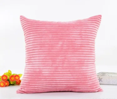 2.5 Corn Strips Corduroy Plush Plain Hug Pillowcase Cushion Set Without Core