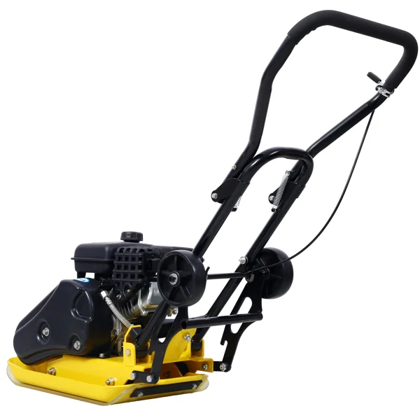 Yellow 2.5HP Flatbed Concrete Compactor with 19.3" x 12.6" Steel Plate, 8200N Vibratory Power