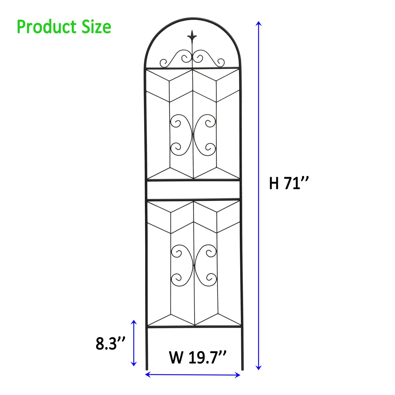 2 Pack Metal Garden Trellis 71 X 19.7 Rustproof Trellis for Climbing Plants Outdoor Flower Support Black