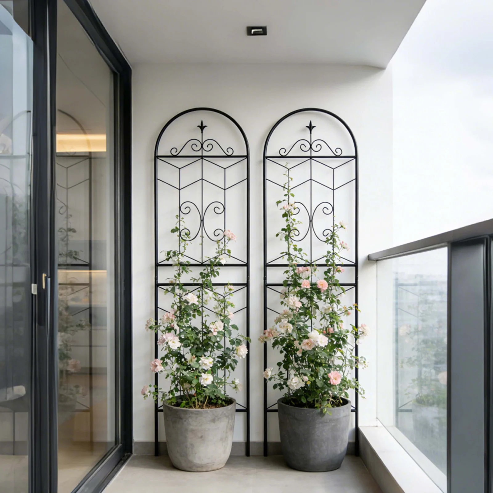 2 Pack Metal Garden Trellis 71 X 19.7 Rustproof Trellis for Climbing Plants Outdoor Flower Support Black