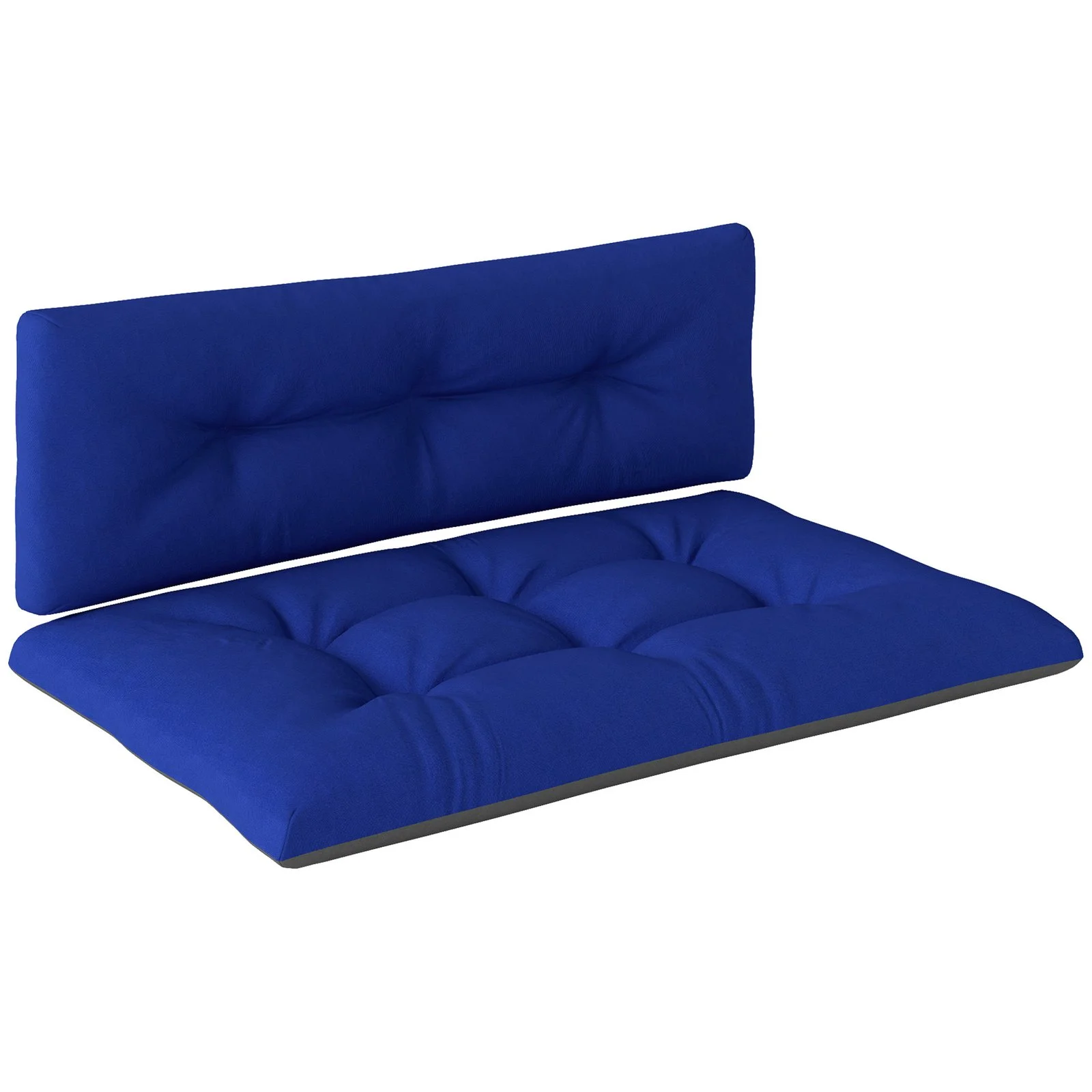 2 Seater Pallet Cushions Outdoor 3.9 Thick Replacement Cushions - Tufted Design for Garden, Patio, Navy Blue