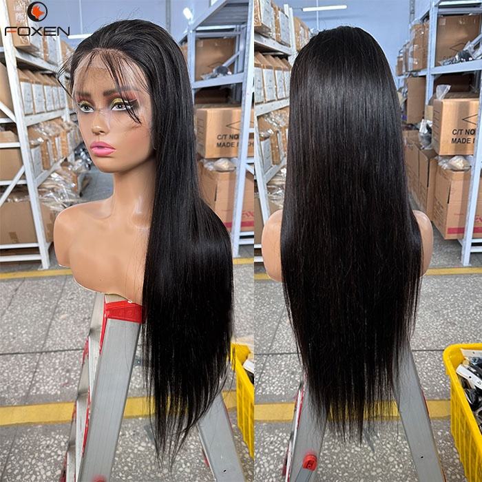 200 Density 13x4 HD Lace Front Wig – Bone Straight Human Hair, 13x4 Size, Swiss Lace, Glueless, Natural Color