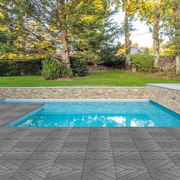 27pcs Dark Grey Pp Plastic Diagonal Outdoor Flooring
