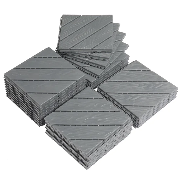 27pcs Dark Grey Pp Plastic Diagonal Outdoor Flooring