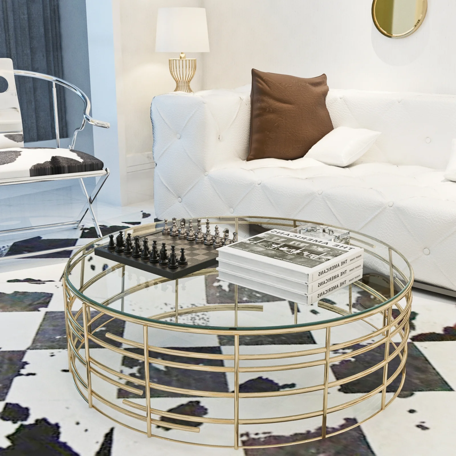 36 Inch Round Tempered Glass Table Top Clear Glass 0.25 Inch Thick Round Polished Edge