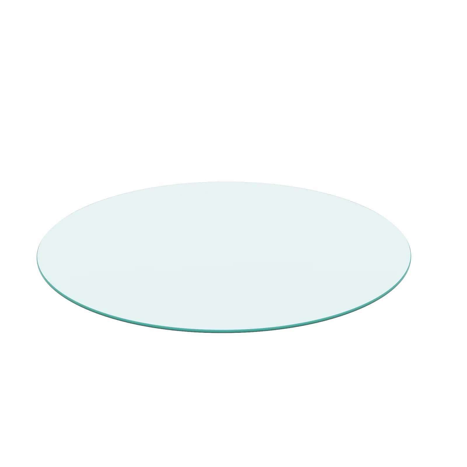 36 Inch Round Tempered Glass Table Top Clear Glass 0.25 Inch Thick Round Polished Edge
