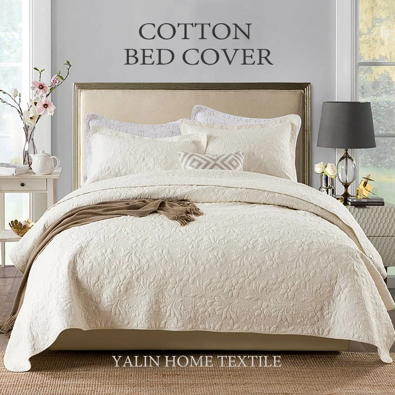3d Quilted Stitched Cotton Filled Reversible Coverletimeless Textured Weave Ultra-soft Breathable Lightweight 