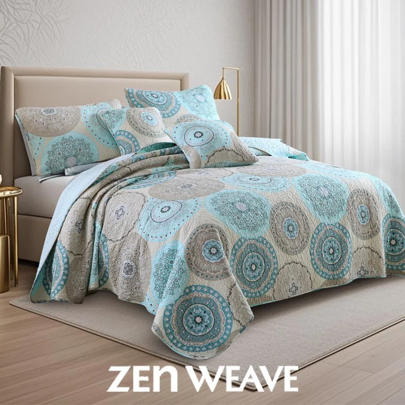 3piece Boho Mandala Quilted Bedspread Set Design Cotton Filled Quilting Technology Reversible Coverlet Skin-fr