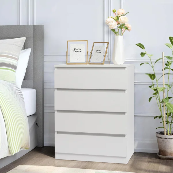 4-drawer Cabinet Without Handles, White