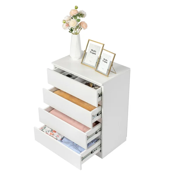 4-drawer Cabinet Without Handles, White