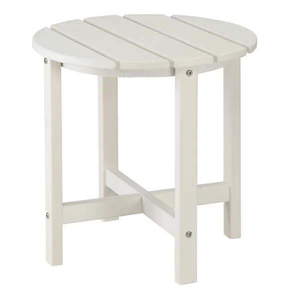 45.5x45.5x45.5cm Single Layer Round White Hdpe Side Table