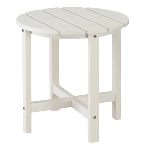 45.5x45.5x45.5cm Single Layer Round White Hdpe Side Table