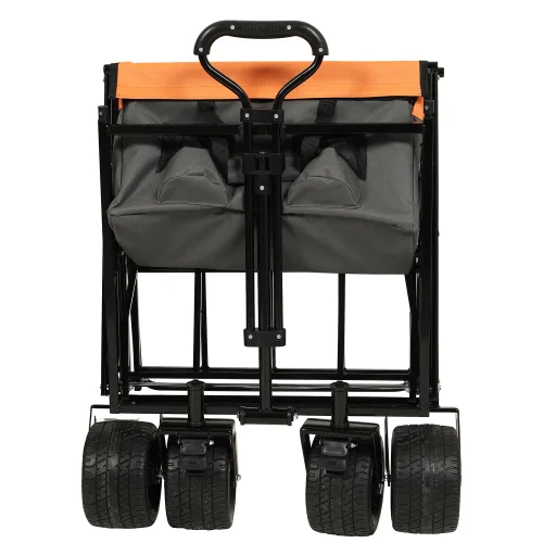 480‑lb collapsible wagon with purple canopy and mosquito net, 7" all‑terrain wheels, foldable stroller for camping, shopping, sports and garden
