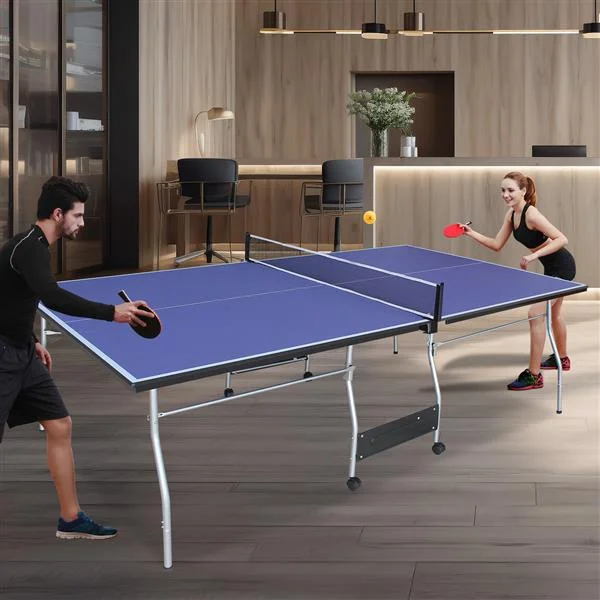 Foldable 8‑ft Table Tennis Table with 2 Paddles, Net and 3 Balls – Portable, Mid‑Size Ping‑Pong Set