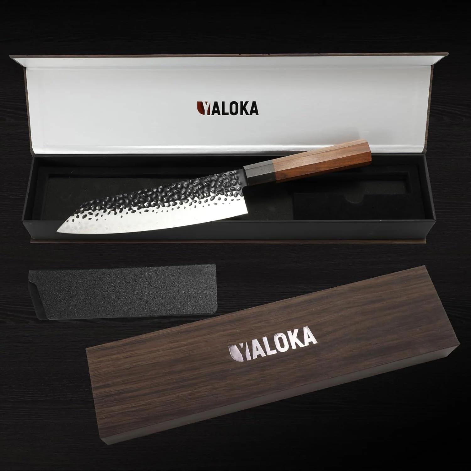 8 Inch Gyuto Knife - Professional Japanese Chef Knife - 3 Layers 9cr18mov High Carbon Steel - Hand Hammered Blade Kitchen Knife