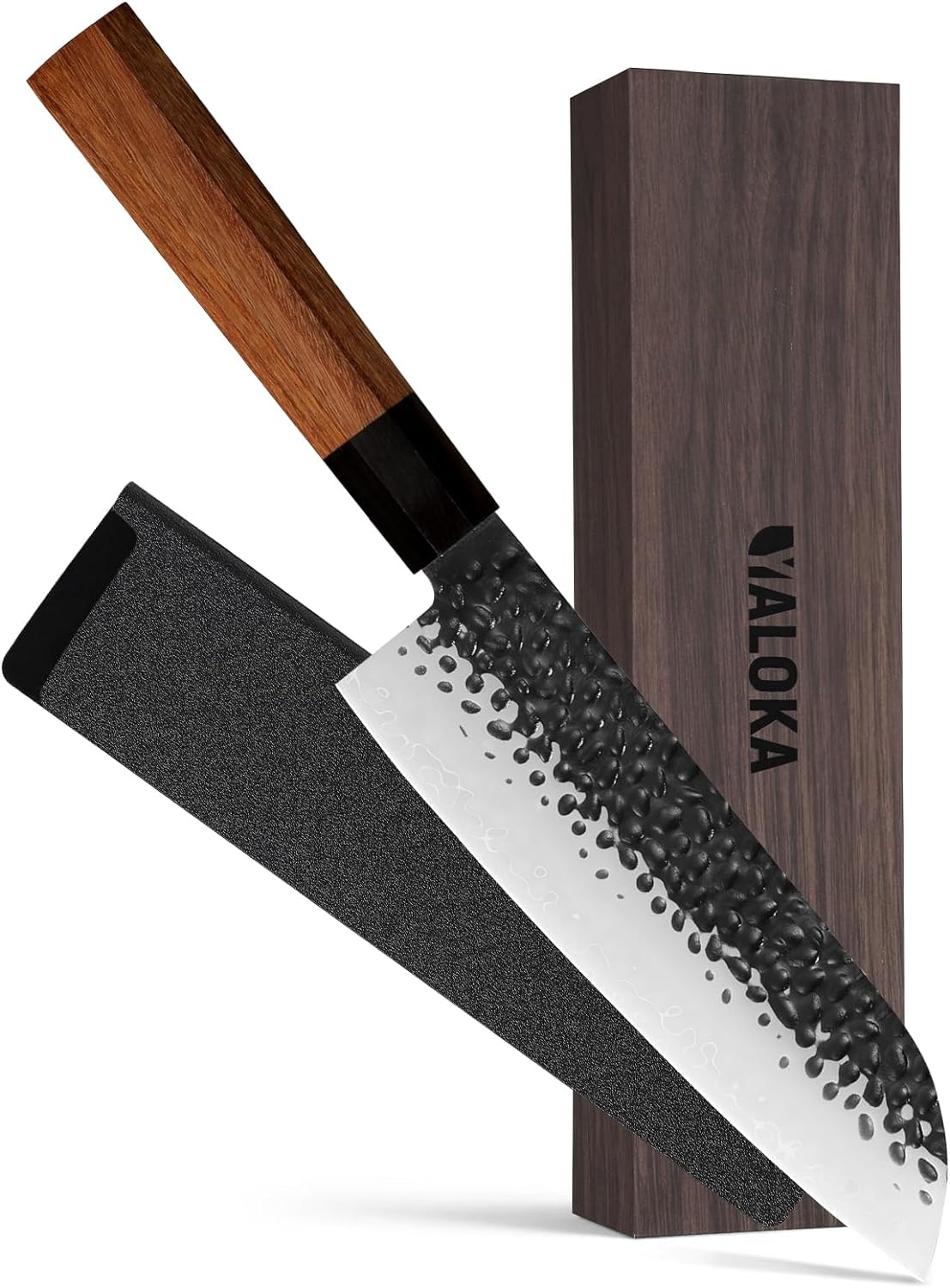 8 Inch Gyuto Knife - Professional Japanese Chef Knife - 3 Layers 9cr18mov High Carbon Steel - Hand Hammered Blade Kitchen Knife