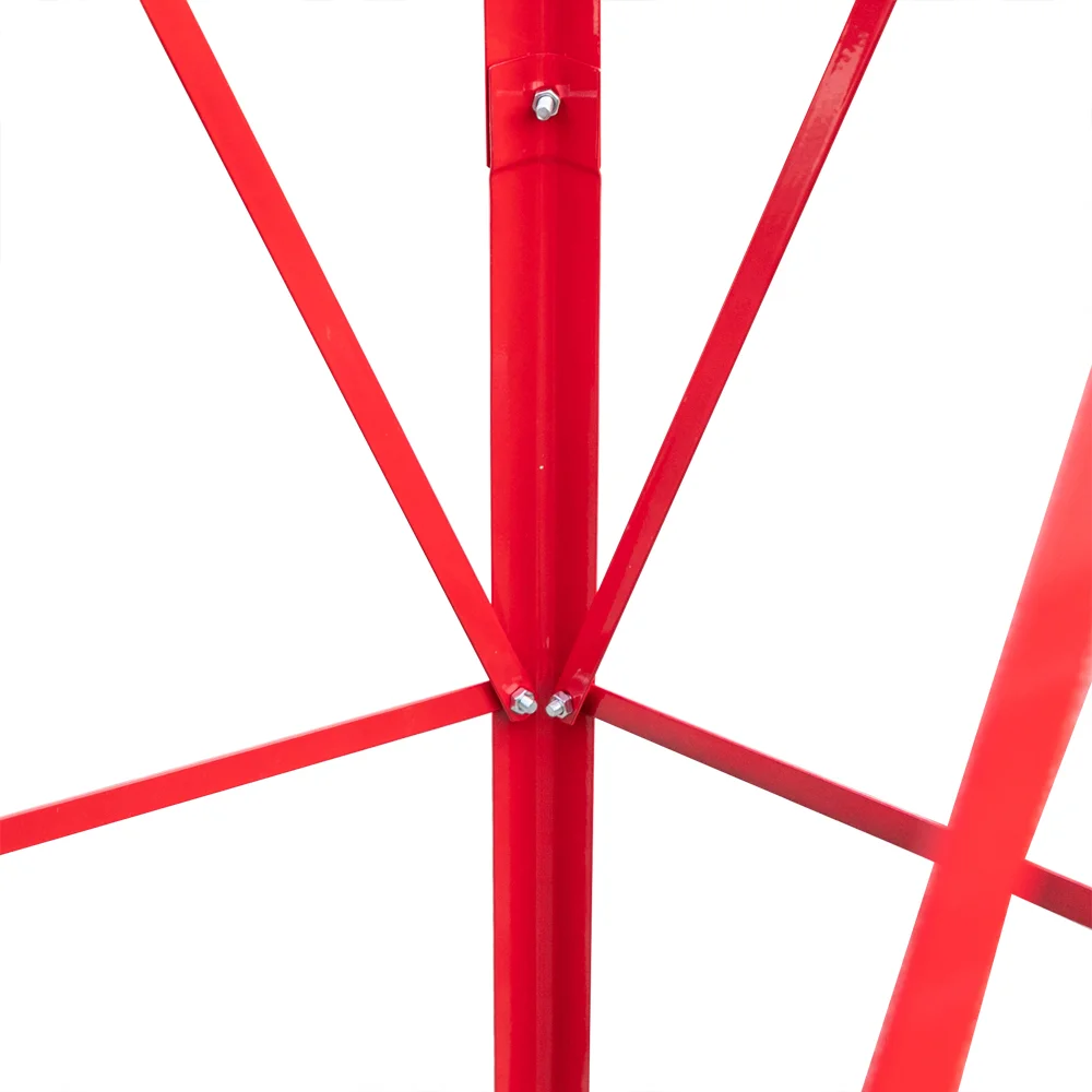 8‑ft red steel windmill for gardens – weather‑resistant, quiet wind indicator