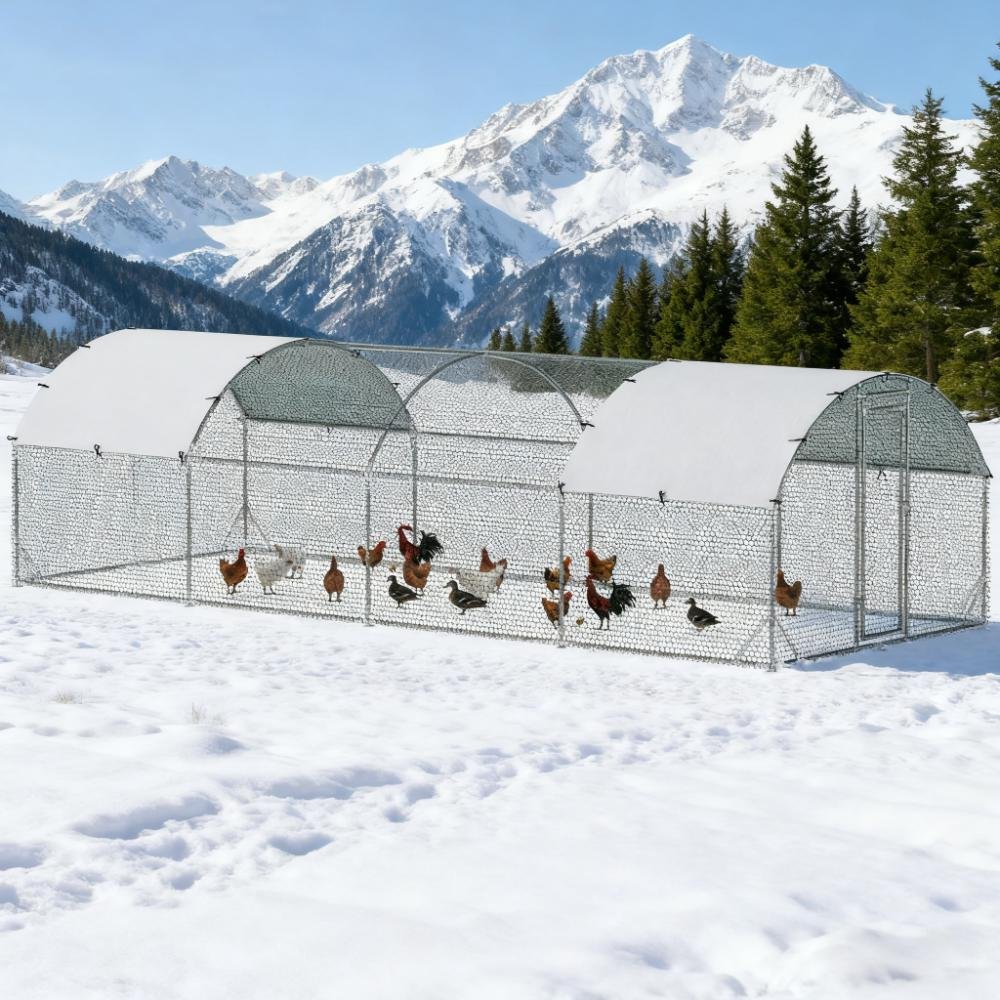 9.2'w X 24.9'd X 6.5'h Chicken Coop Large Metal Chicken Coop for Yard, Outdoor, Duck, Rabbit