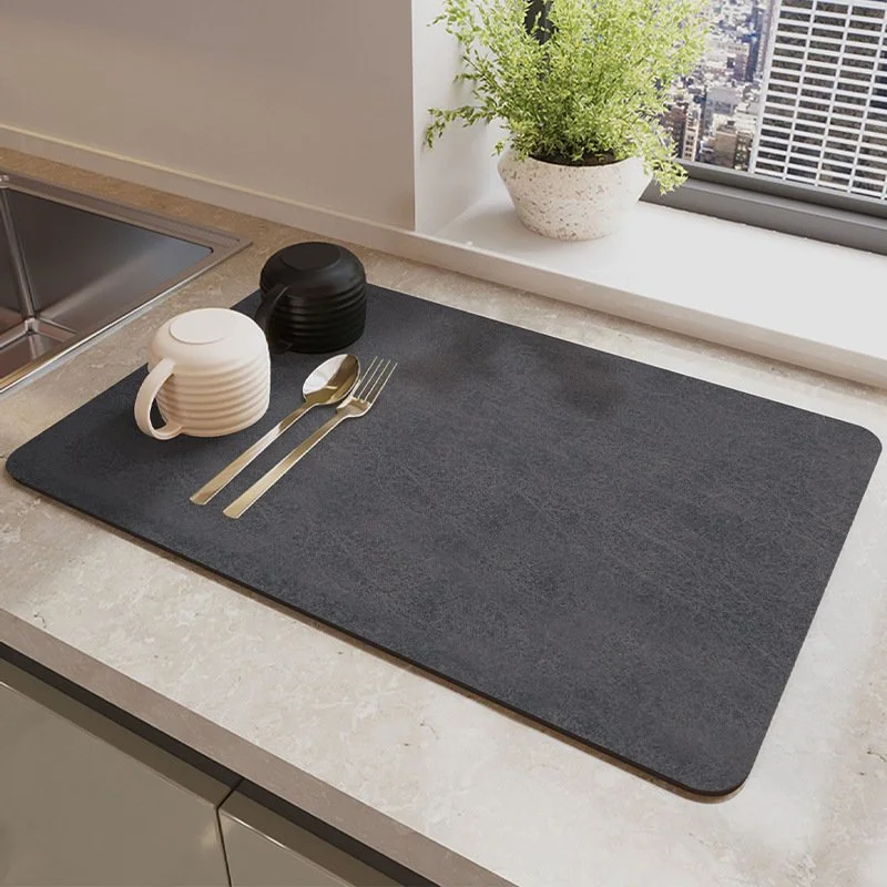 Absorbent Bowl and Plate Drying Mat Bar Counter Wash Basin Water Draining Pad Kitchen Table Table Non-slip Mat