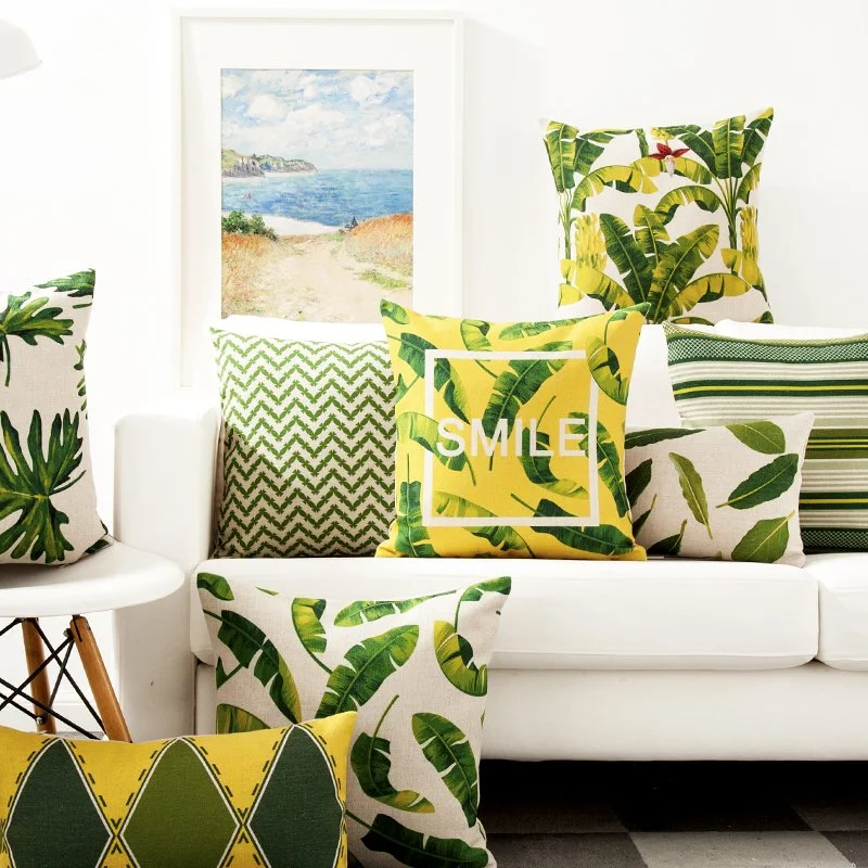 American Yellow Bottom Plant Ins Pillow