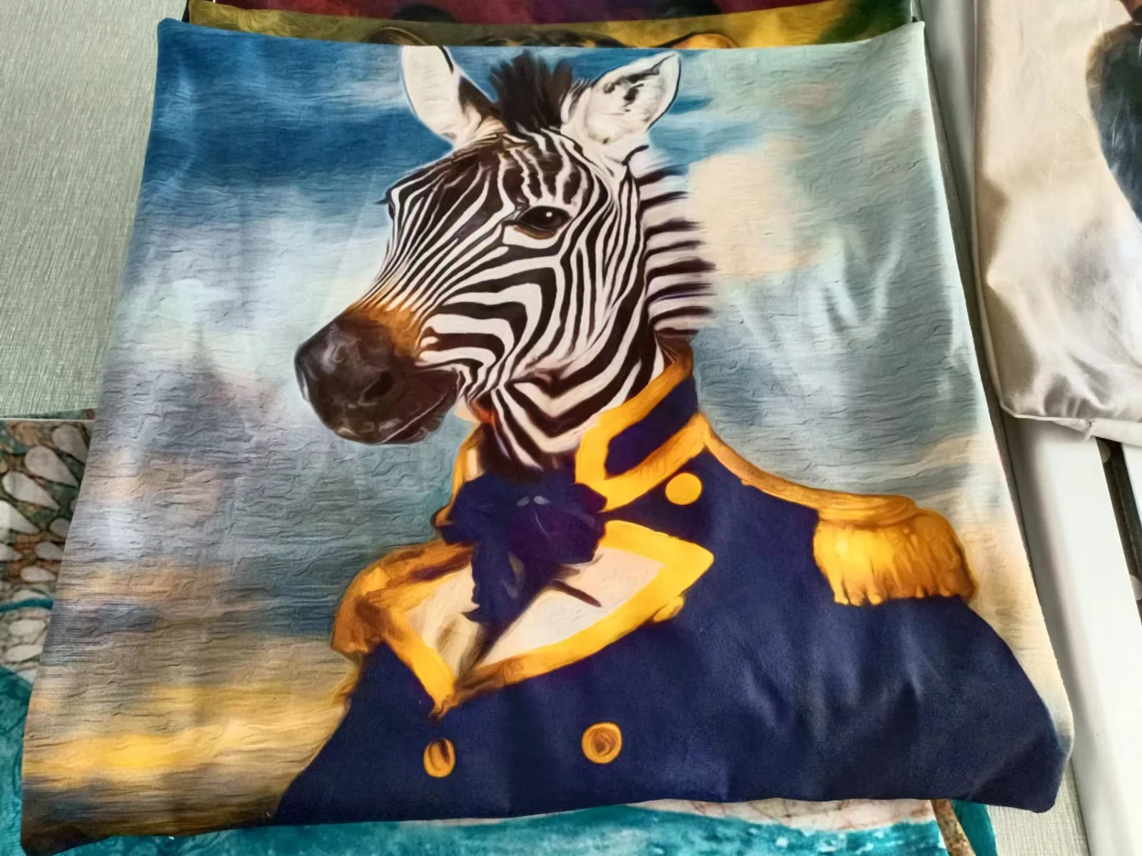 Art Mural Cat Print Cotton and Linen Pillowcase