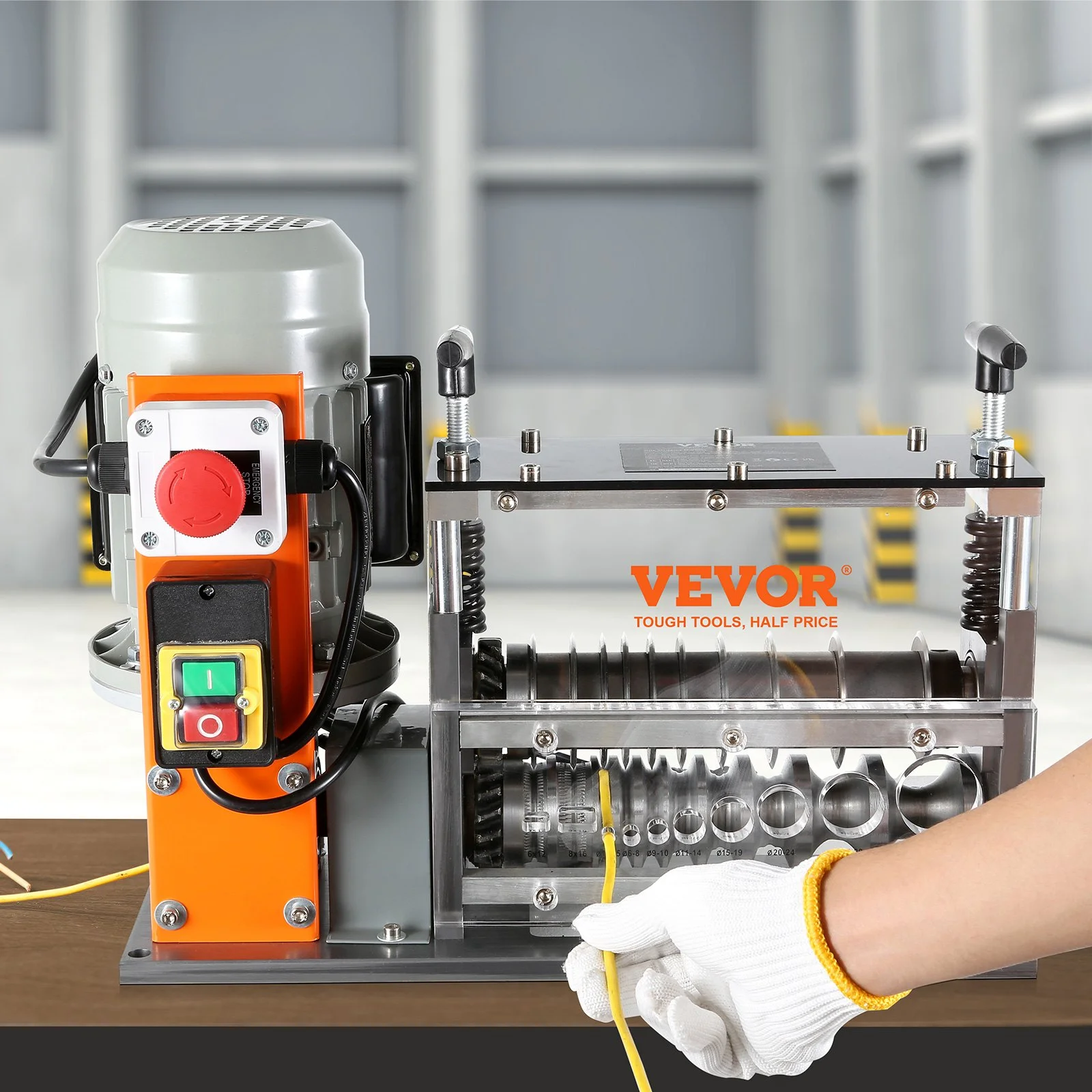 750W Automatic Wire Stripping Machine, 10 Channel Electric Cable Peeler for Recycling