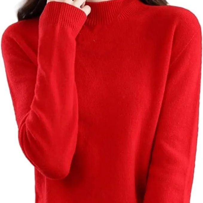 Autumn and Winter Sweater Half-high Collar Long Sleeves Women's Top Loose Slimming and All-matching