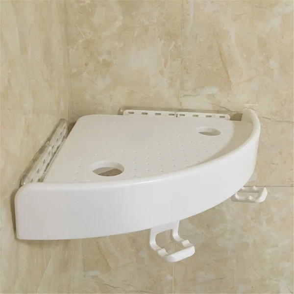 Bathroom Corner Shelf Organizer with Hooks, Easy to Install