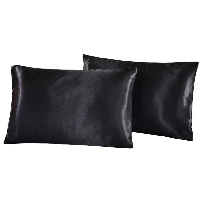 Bedding Pillowcase Pure Color Simple Satin Imitation Silk Pillowcase