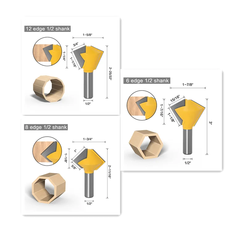 Bird's Mouth Router Bit with 47mm Ball Head and Cemented Carbide Cutting Tool