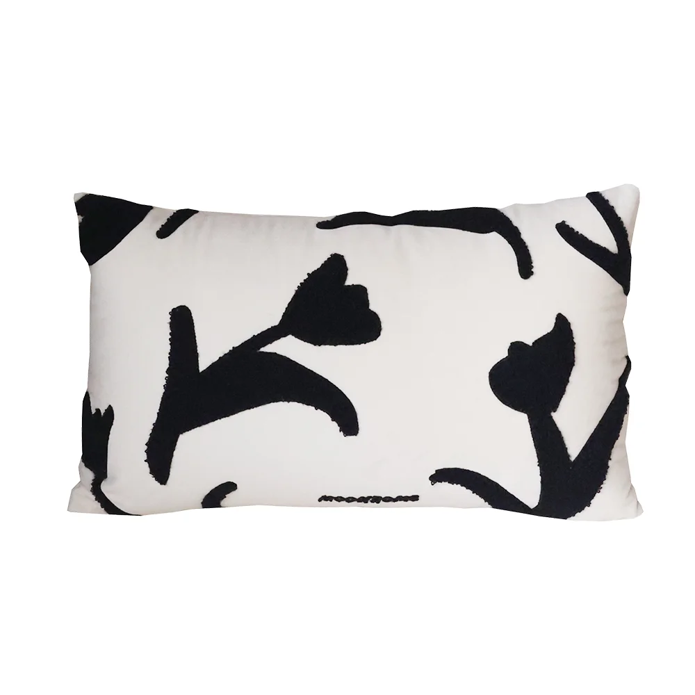 Black and White Versatile Hand Painted Embroidered Sofa Pillowcase