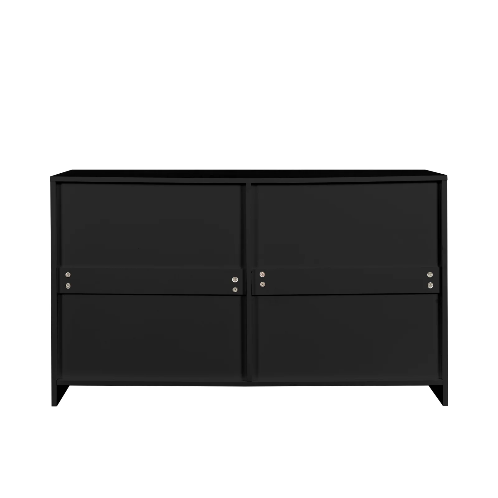 Black Particle Board with Triamcinol, Six Drawer Cabinet