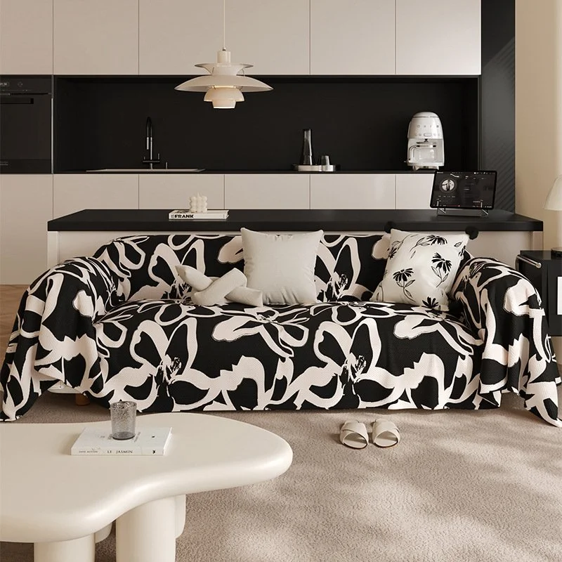 Black Stain-resistant Sofa Living Room Light Luxury Four Seasons Universal Sofa Cushion