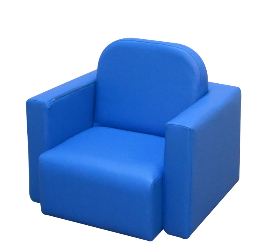 Blue 2-in-1 Kids Sofa and Table Chair Set Convertible Toddler Lounge Multifunctional Armrest Chair for Play