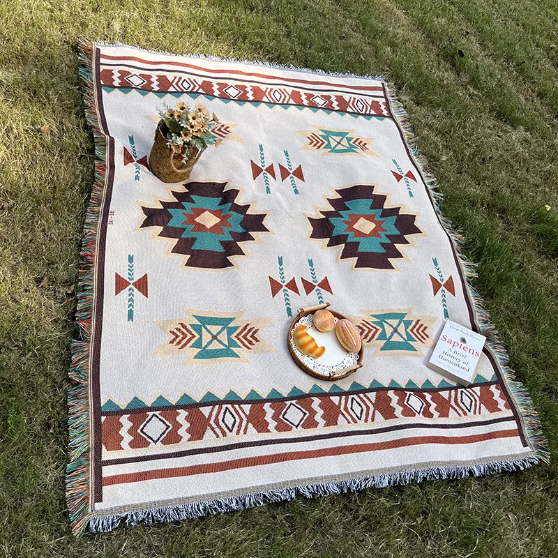 Bohemian Knitted Chenille American Outdoor Camping Rugs