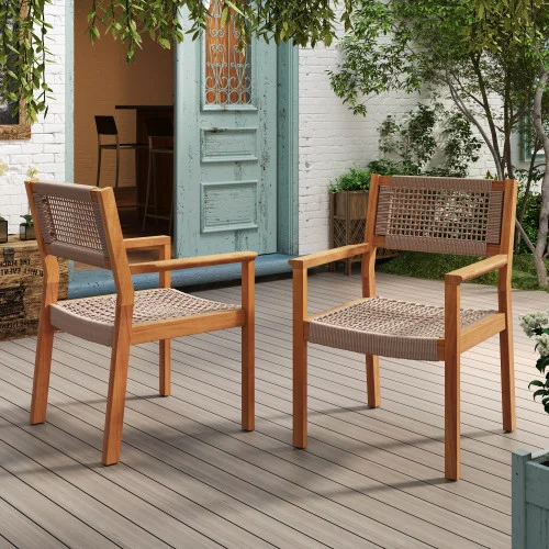Braided Dining Chair Light Brown