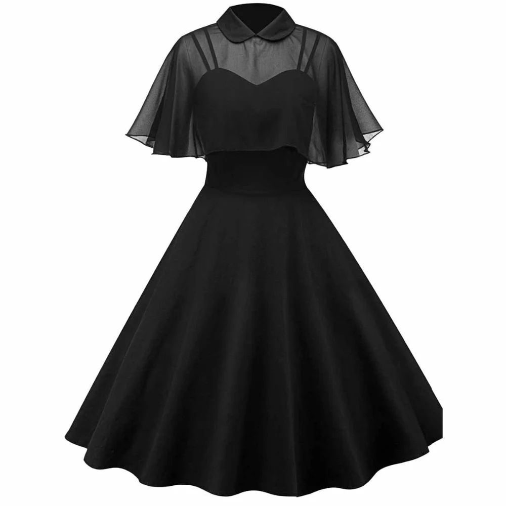 Cape Shawl Two-piece Doll Collar Dress