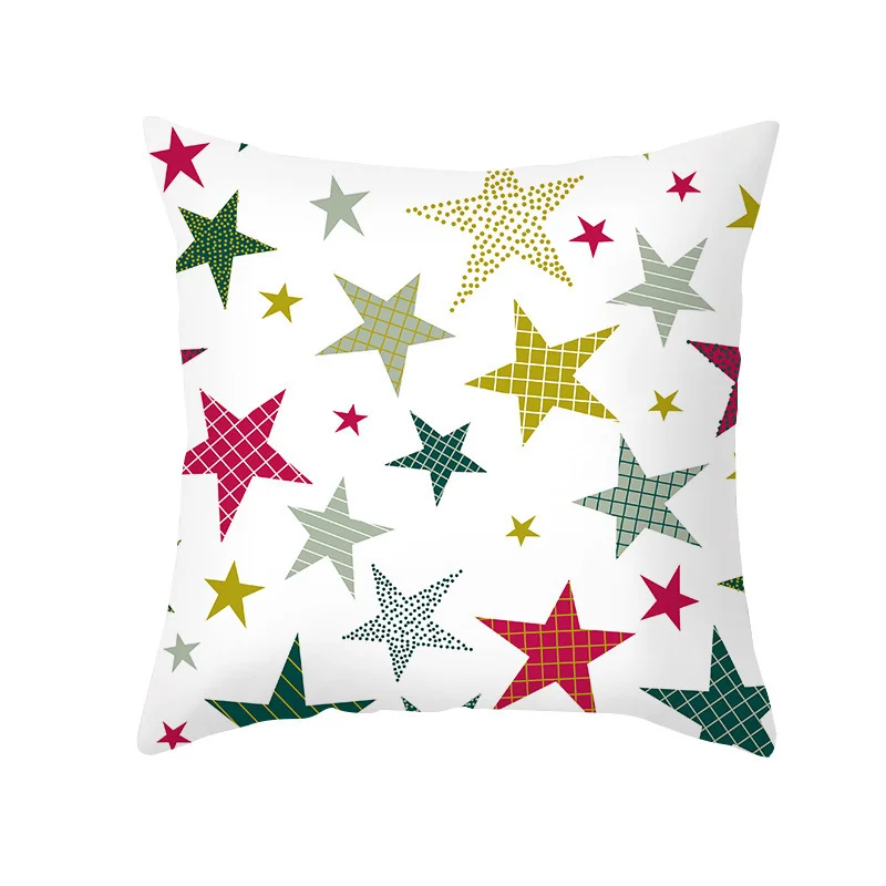 Cartoon Letter Printed French Velvet Cushion Cover